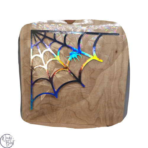 Raamsticker op statische regenboogfolie - Spinnenweb