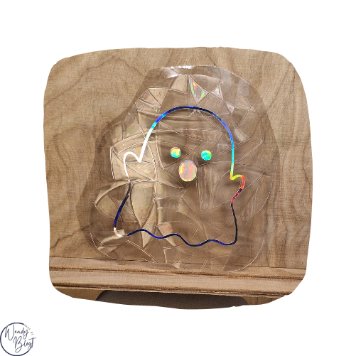 Raamsticker op statische regenboogfolie - Spook