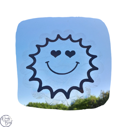 Raamsticker op statische regenboogfolie - Zon