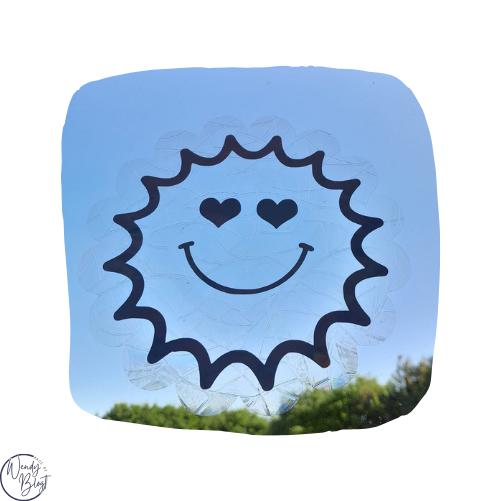 Raamsticker op statische regenboogfolie - Zon