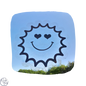 Raamsticker op statische regenboogfolie - Zon