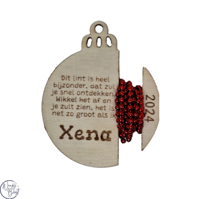 Gepersonaliseerde Kerstbal met Lintje - Net zo Lang als je Kind