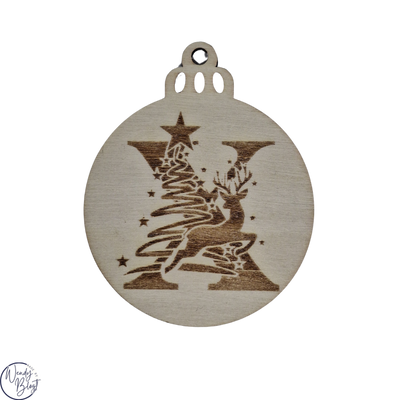 Gepersonaliseerde Kerstbal met Monogram (7,2 cm)