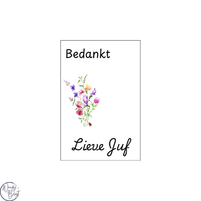 Sleutelhanger kaart Bedankt Juf / Meester