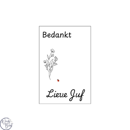 Sleutelhanger kaart Bedankt Juf / Meester