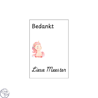 Sleutelhanger kaart Bedankt Juf / Meester