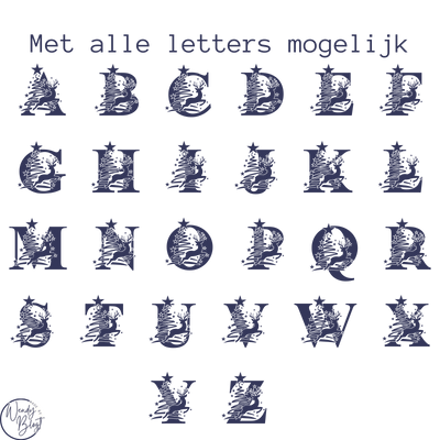 Gepersonaliseerde Kerstbal met Monogram (7,2 cm)