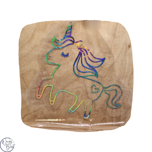Raamsticker op statische regenboogfolie - Unicorn