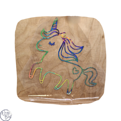 Raamsticker op statische regenboogfolie - Unicorn