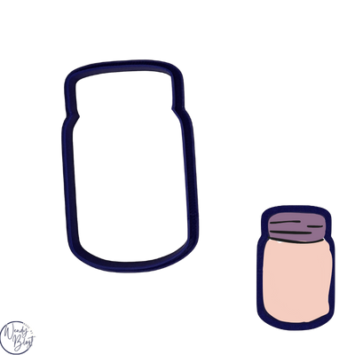 3D Geprinte Uitsteekvorm Mason jar Blauw