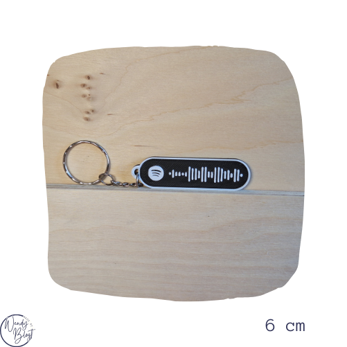 3D-geprinte sleutelhanger met gepersonaliseerde Spotify-link
