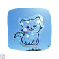 Raamsticker op statische regenboogfolie - Poes