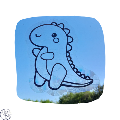 Raamsticker op statische regenboogfolie - Dinosaurus