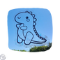 Raamsticker op statische regenboogfolie - Dinosaurus