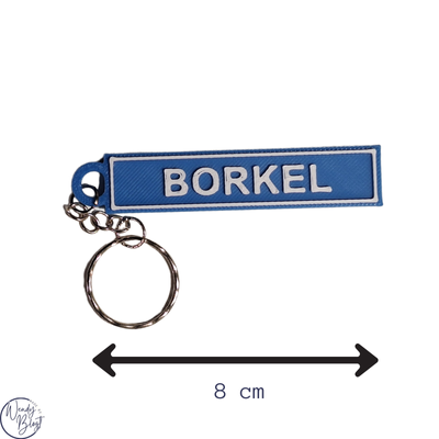 3D-geprinte (Plaatsnaam) Sleutelhanger - 8cm Plaatsnaam