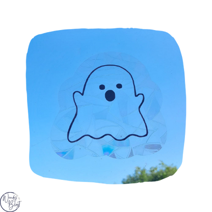 Raamsticker op statische regenboogfolie - Spook
