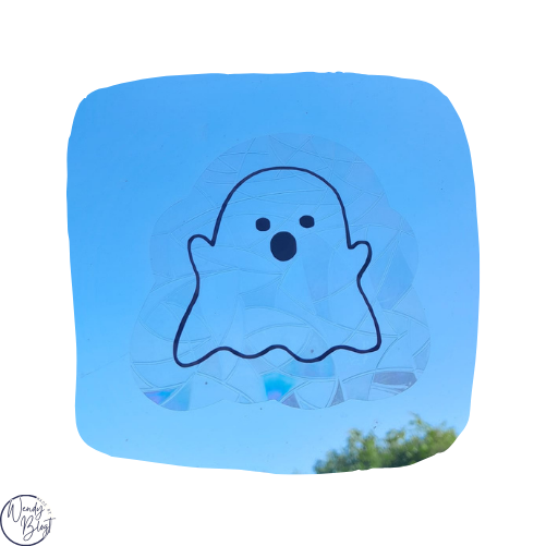 Raamsticker op statische regenboogfolie - Spook