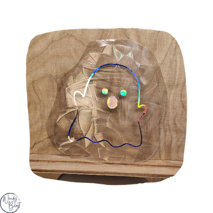 Raamsticker op statische regenboogfolie - Spook