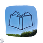 Raamsticker op statische regenboogfolie - Open boek