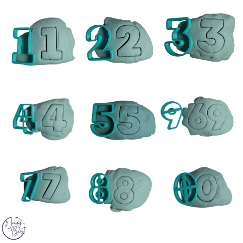 3D Geprinte Uitsteekvorm Cijfers per stuk / Set  0-9