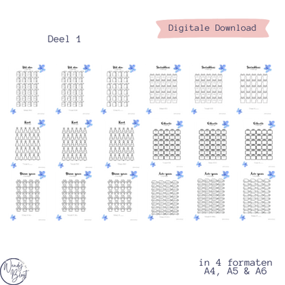 41 spaarchallenges A4,A5,A6 en A6 binder
