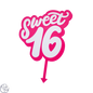 3D Geprinte Taarttopper Sweet 16