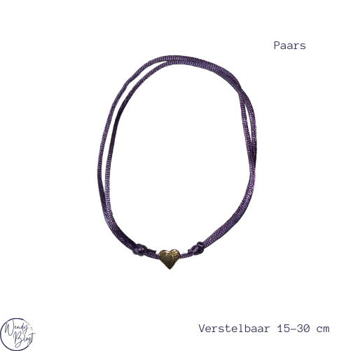 Verstelbare Armband met Hartje – Personaliseerbaar
