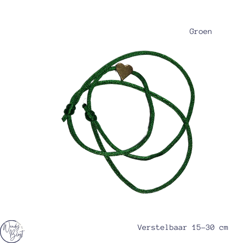 Verstelbare Armband met Hartje – Personaliseerbaar