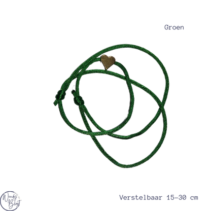 Verstelbare Armband met Hartje – Personaliseerbaar