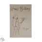 Houten kaart  "Birthday reading girl"