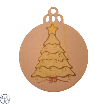 Set van 4 Kerstballen met Illustraties om in te kleuren