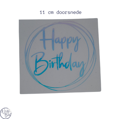 Happy Birthday Sticker - Holografisch Vinyl (11 cm)