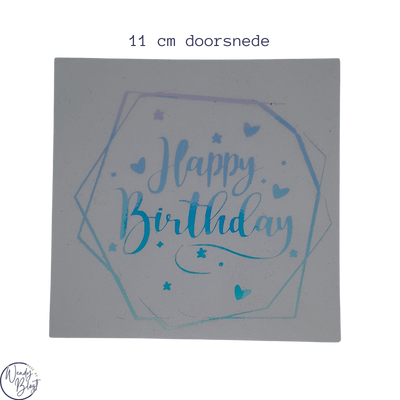 Happy Birthday Sticker - Holografisch Vinyl (11 cm)